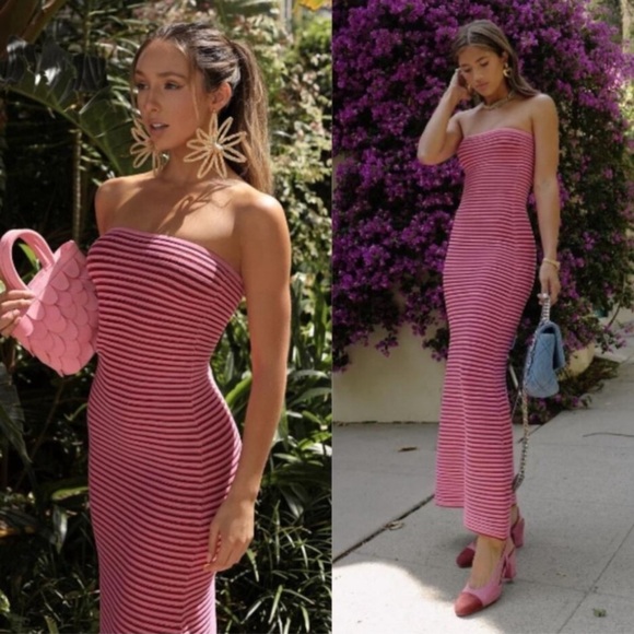 The Wolf Gang Dresses & Skirts - The Wolf Gang Sunmor Knit Maxi Dress In Candy Stripe NWT Size Medium Bodycon